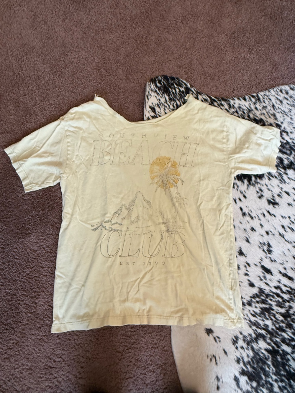 Cotton On Pale Yellow Beach Club Graphic Tee with Sun